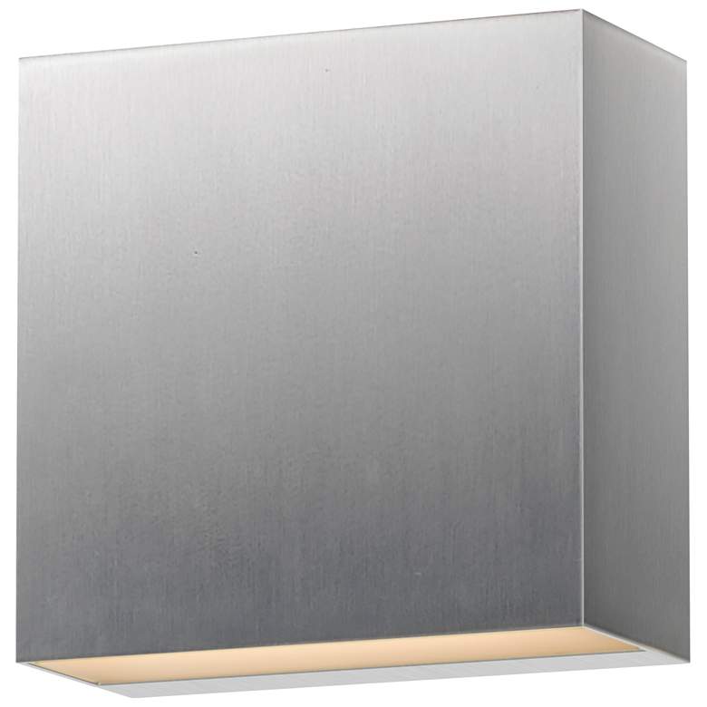 Image 1 ET2 Cubed 5 1/2" Satin Aluminum 2-Light LED Outdoor Sconce