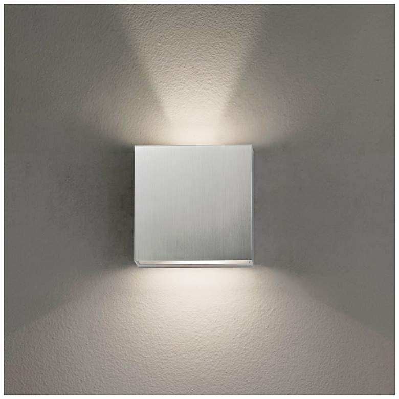 Image 7 ET2 Cubed 5 1/2" Satin Aluminum 2-Light LED Outdoor Sconce more views