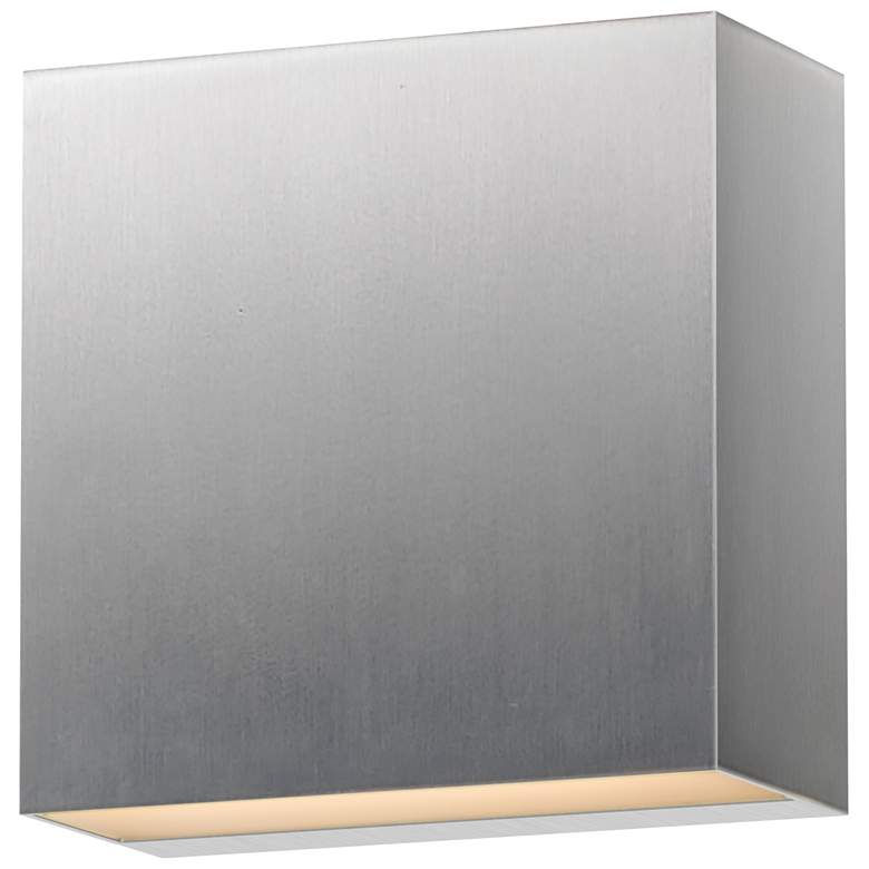 Image 1 ET2 Cubed 5 1/2" Satin Aluminum LED Outdoor Sconce