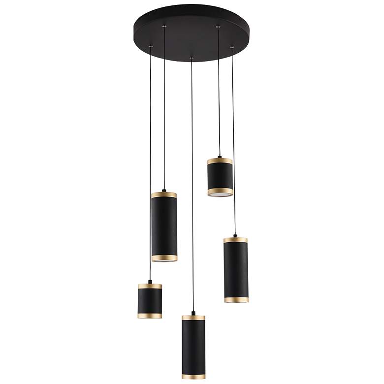 Image 2 ET2 Cuff 15 3/4" Wide Black and Gold LED Multi-Light Pendant