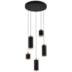 ET2 Cuff 15 3/4" Wide Black and Gold LED Multi-Light Pendant