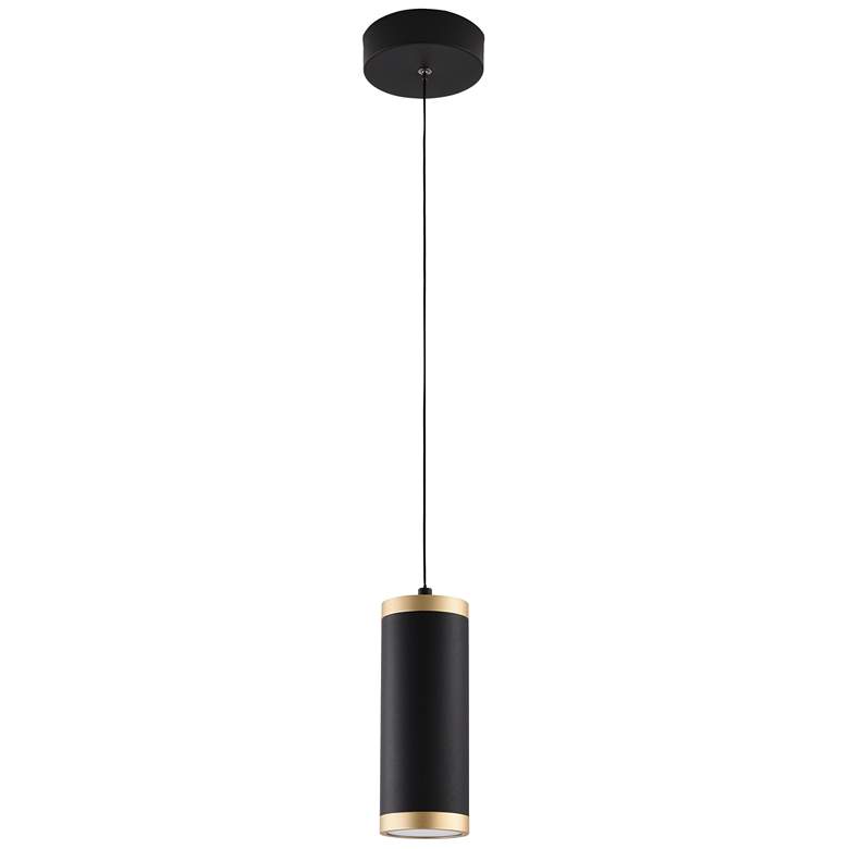 Image 1 ET2 Cuff 3 1/4" Wide Black and Gold LED Mini Pendant
