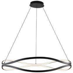 ET2 Curvo 38 3/4" Wide Black LED Double Ring Chandelier