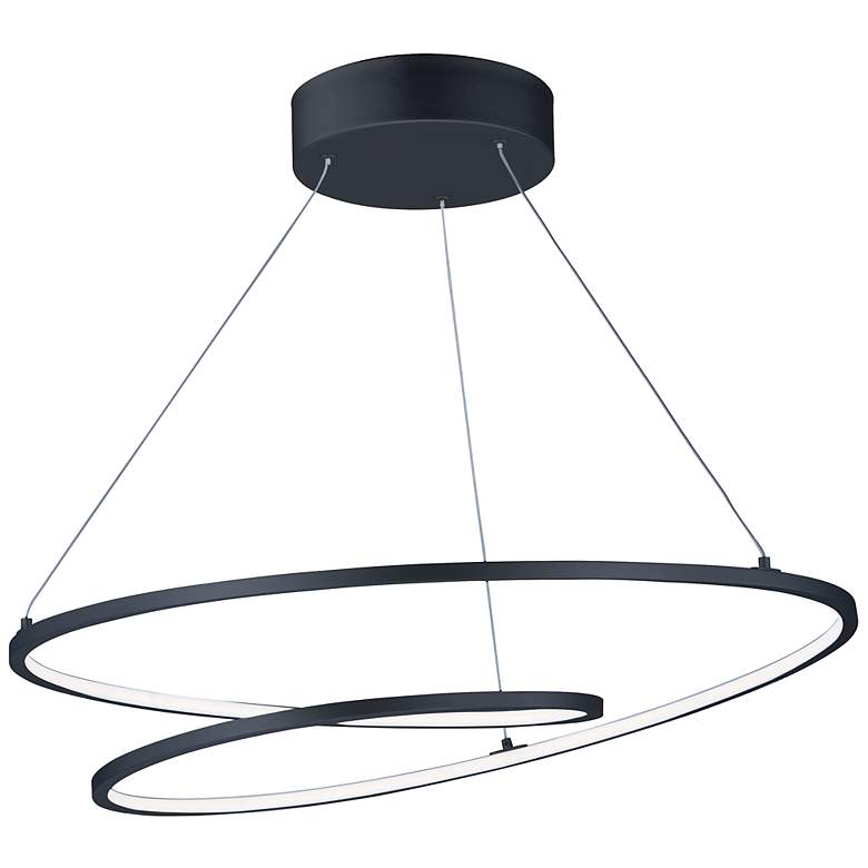 Image 2 ET2 Cycle 24 1/2" Wide Black LED Geometric Ring Pendant Light