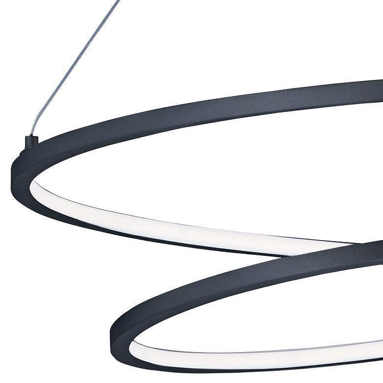 Image 3 ET2 Cycle 24 1/2" Wide Black LED Geometric Ring Pendant Light more views