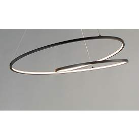 Image5 of ET2 Cycle 24 1/2" Wide Black LED Geometric Ring Pendant Light more views