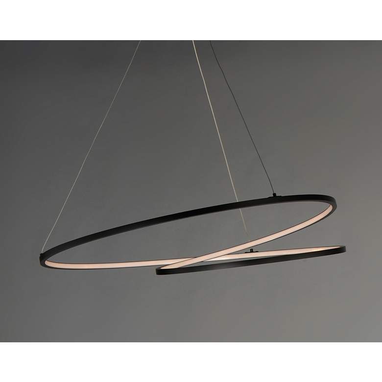 Image 7 ET2 Cycle 24 1/2" Wide Black LED Geometric Ring Pendant Light more views
