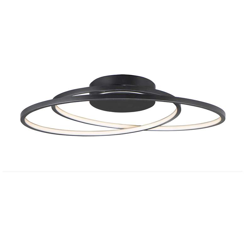 Image 1 ET2 Cycle 24" Wide Black Finish Modern LED Flush Mount Ceiling Light