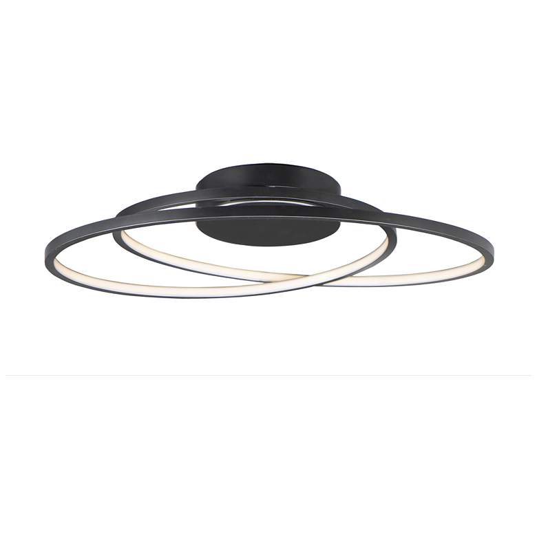 Image 1 ET2 Cycle 24 inch Wide Black Finish Modern LED Flush Mount Ceiling Light