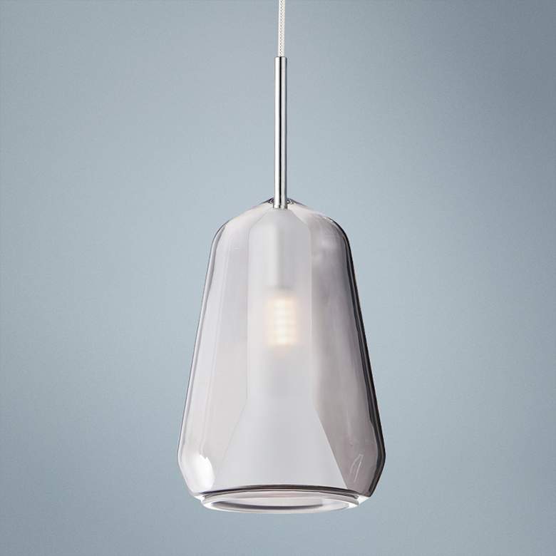 Image 1 ET2 Deuce 5 1/2 inch Wide Smoke Glass LED Mini Pendant Light