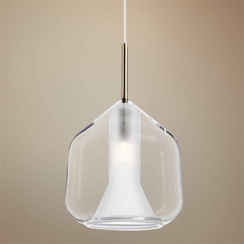 Image 1 ET2 Deuce 6 3/4 inch Wide Clear Glass LED Mini Pendant Light