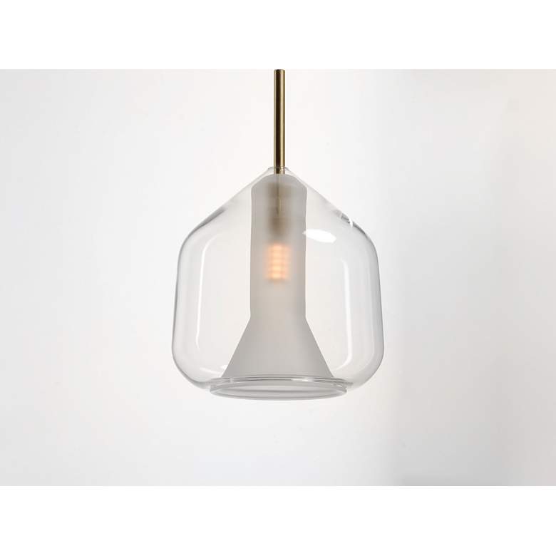 Image 3 ET2 Deuce 6 3/4" Wide Clear Glass LED Mini Pendant Light more views