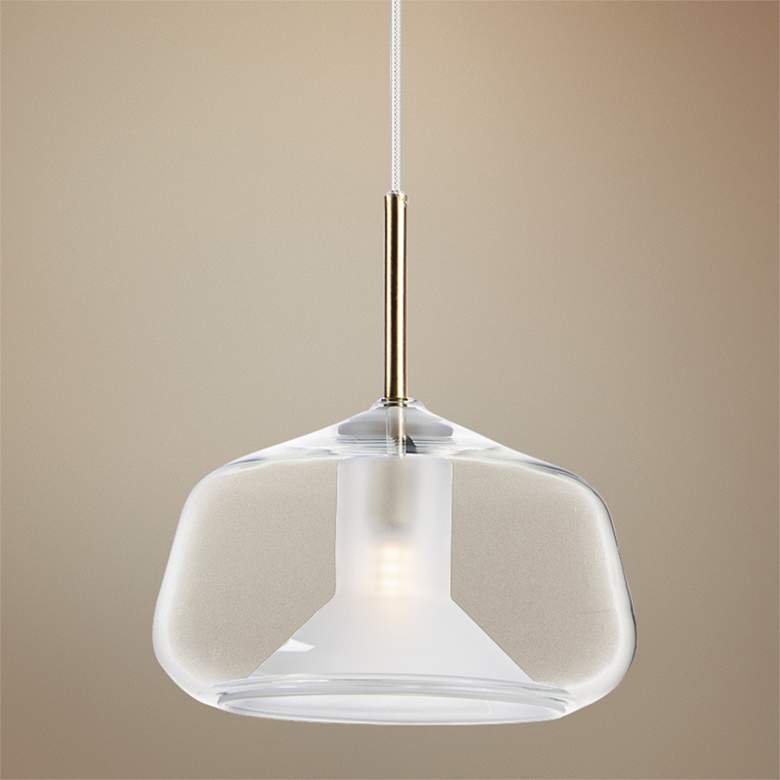 Image 1 ET2 Deuce 7 3/4" Wide Clear Glass LED Mini Pendant Light