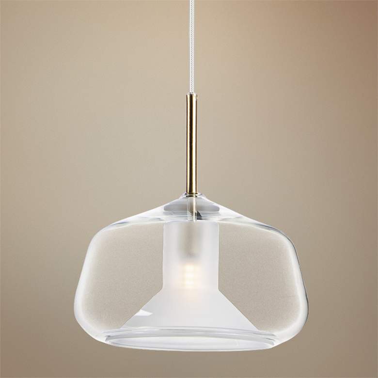 Image 1 ET2 Deuce 7 3/4 inch Wide Clear Glass LED Mini Pendant Light