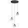 ET2 Dewdrop 15" Wide Matte Black LED Multi-Light Glass Modern Pendant