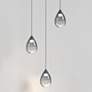 1_ET2 Dewdrop 15" Wide Matte Black LED Multi-Light Glass Modern Pendant
