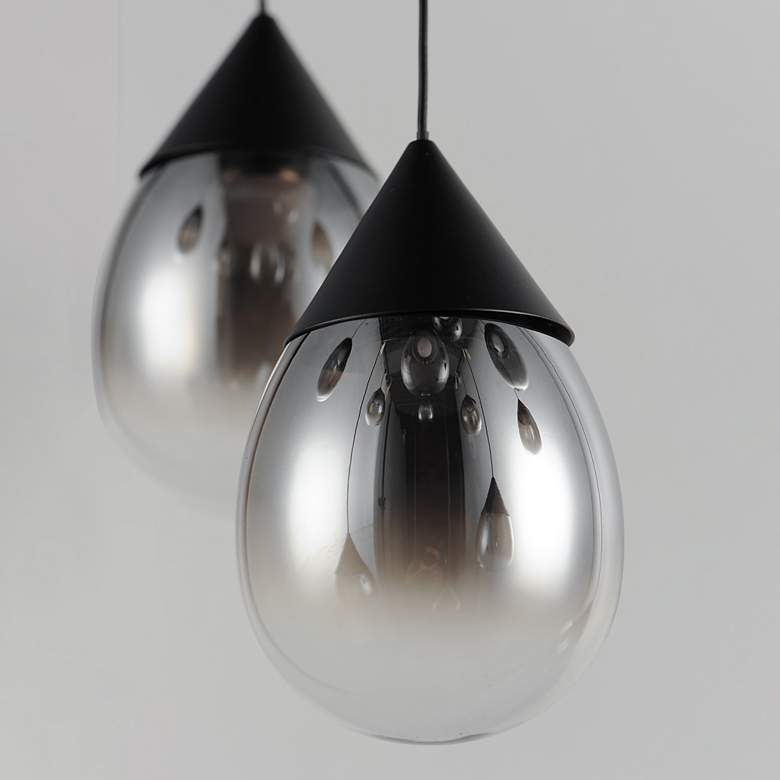 Image 5 ET2 Dewdrop 15" Wide Matte Black LED Multi-Light Glass Modern Pendant more views
