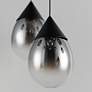 5_ET2 Dewdrop 15" Wide Matte Black LED Multi-Light Glass Modern Pendant more views