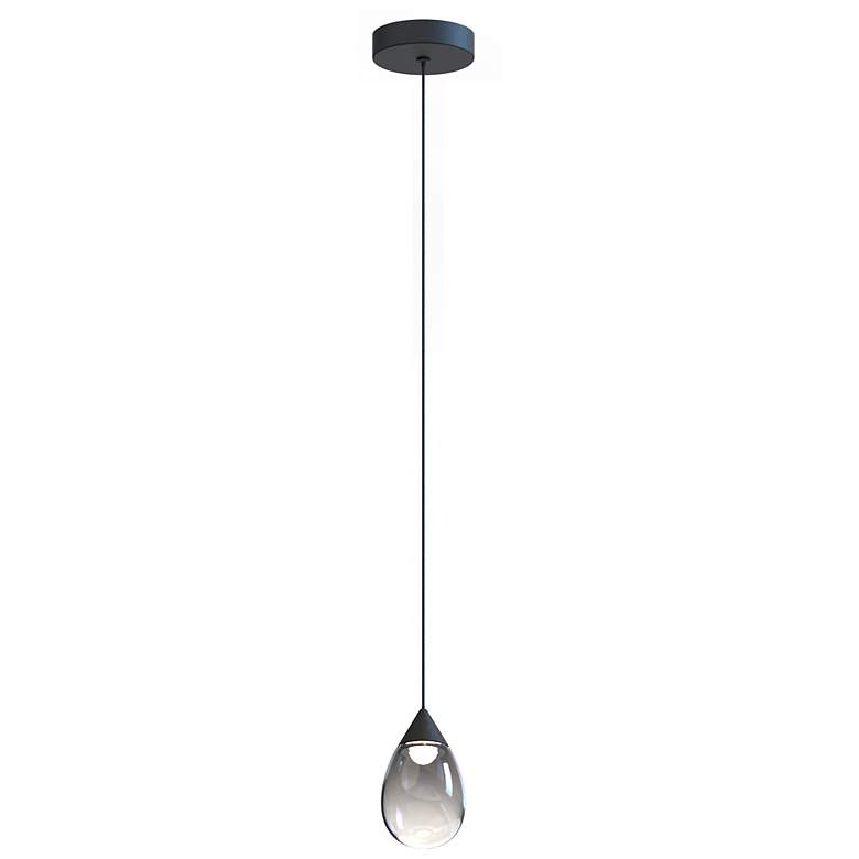 Image 2 ET2 Dewdrop 4" Wide Matte Black LED Mini Pendant