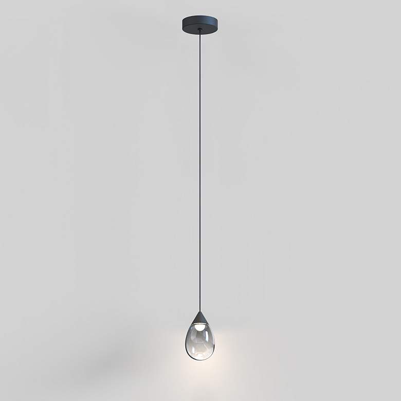Image 3 ET2 Dewdrop 4" Wide Matte Black LED Mini Pendant more views