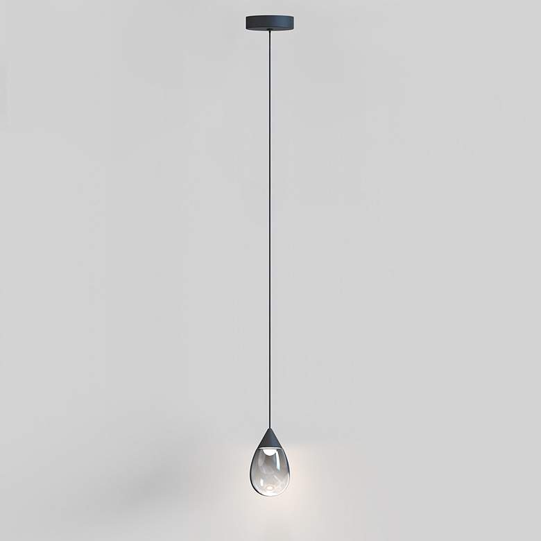 Image 5 ET2 Dewdrop 4" Wide Matte Black LED Mini Pendant more views