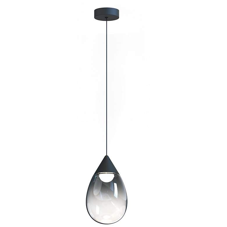 Image 2 ET2 Dewdrop 7 3/4" Wide Black LED Mini Pendant
