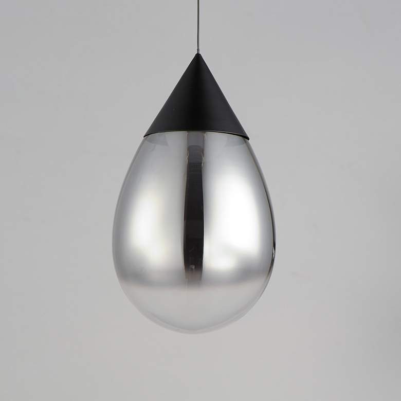 Image 5 ET2 Dewdrop 7 3/4" Wide Black LED Mini Pendant more views