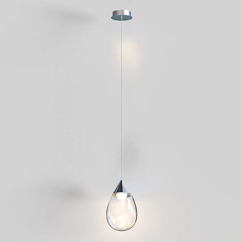 Image 3 ET2 Dewdrop 7 3/4" Wide Large LED Polished Chrome Mini-Pendant more views