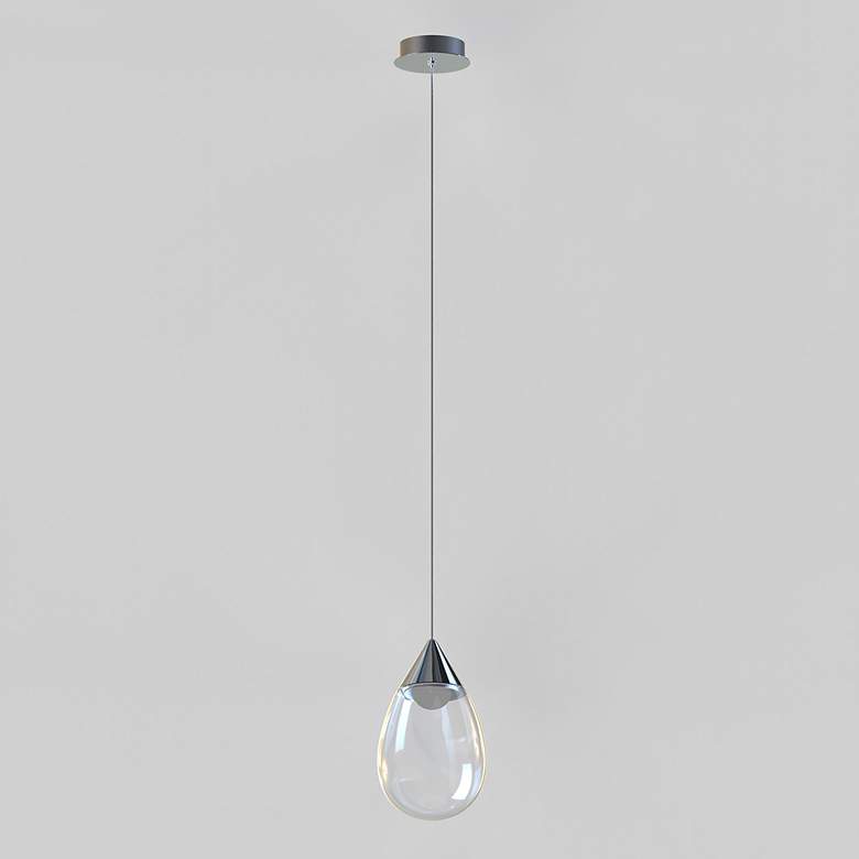 Image 4 ET2 Dewdrop 7 3/4" Wide Large LED Polished Chrome Mini-Pendant more views
