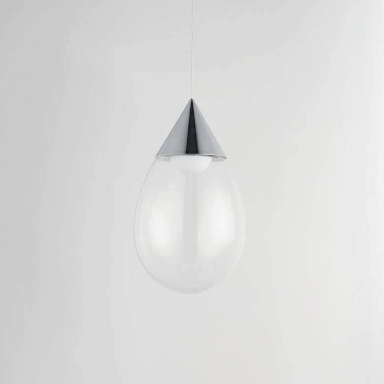 Image 5 ET2 Dewdrop 7 3/4" Wide Large LED Polished Chrome Mini-Pendant more views