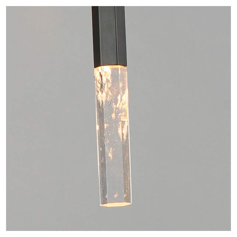 Image 3 ET2 Diaphane 1 1/2" Wide Black and Crystal LED Mini Pendant more views