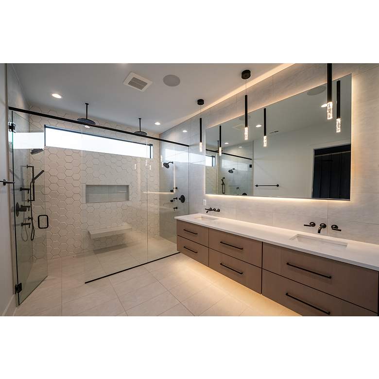 Image 6 ET2 Diaphane 1 1/2" Wide Black and Crystal LED Mini Pendant more views