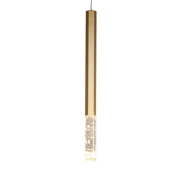 Image 3 ET2 Diaphane 1 1/2" Wide Gold and Crystal LED Mini Pendant more views
