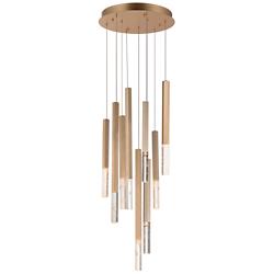 ET2 Diaphane 22 1/4" Multi-Light Modern Gold and Crystal LED Pendant