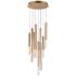 ET2 Diaphane 22 1/4" Multi-Light Modern Gold and Crystal LED Pendant