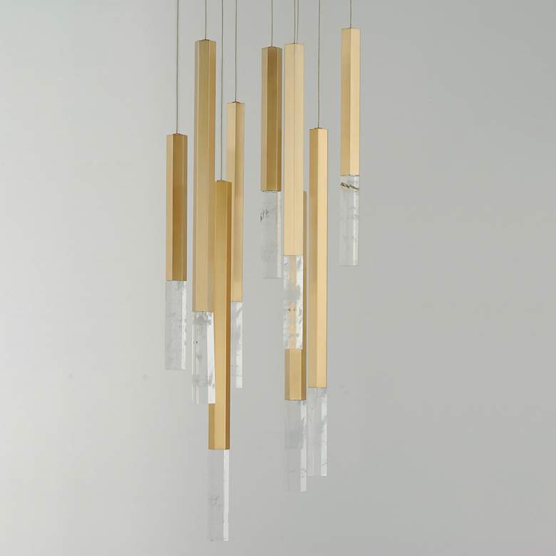 Image 5 ET2 Diaphane 22 1/4" Multi-Light Modern Gold and Crystal LED Pendant more views