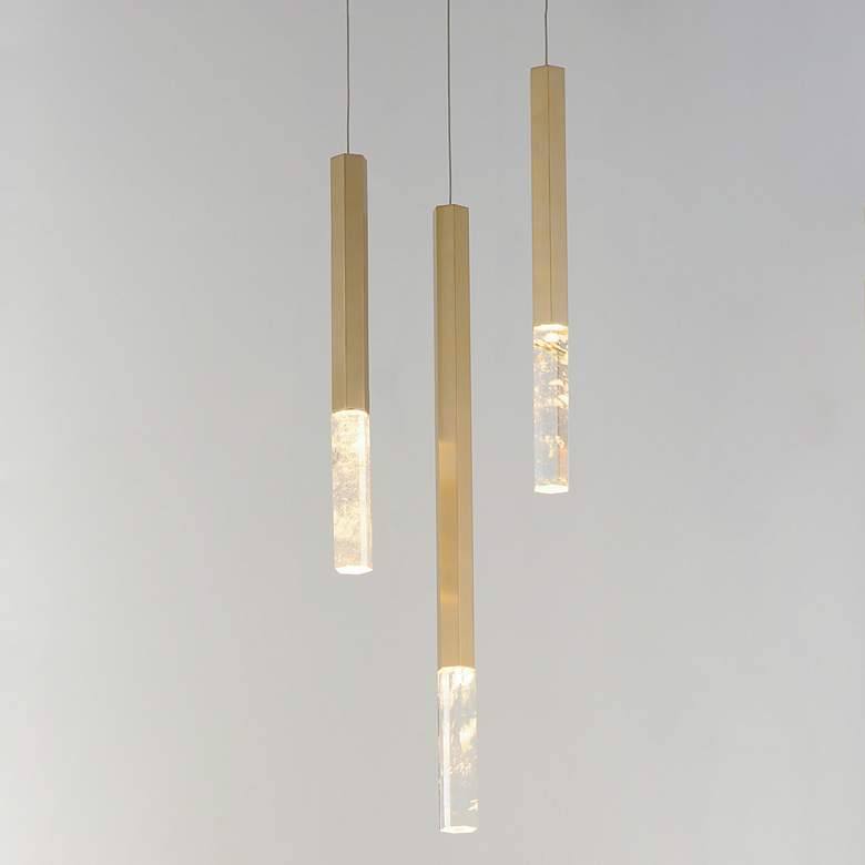 Image 3 ET2 Diaphane 9 3/4" Wide Gold LED Multi-Light Pendant more views