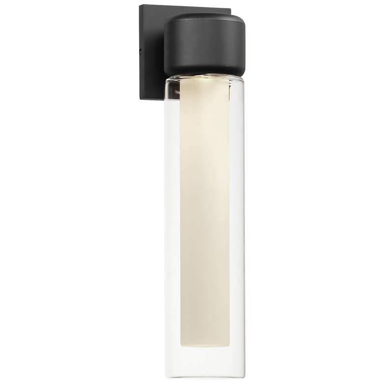 Image 1 ET2 Dram 14 3/4" High Black Medium LED Outdoor Sconce