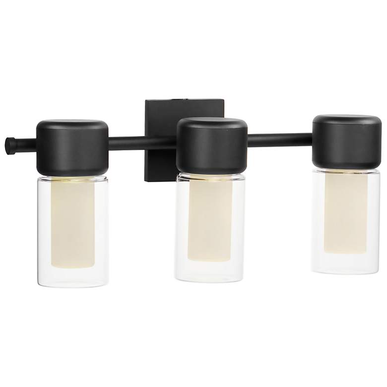 Image 1 ET2 Dram 22" Wide Black 3-Light LED Bath Light