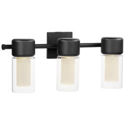 ET2 Dram 22" Wide Black 3-Light LED Bath Light