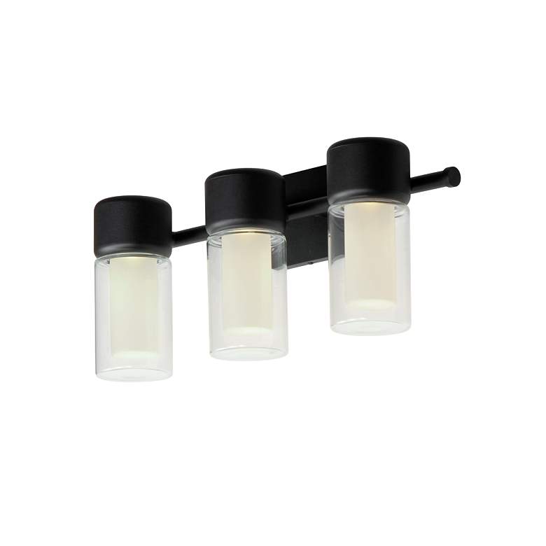 Image 3 ET2 Dram 22" Wide Black 3-Light LED Bath Light more views