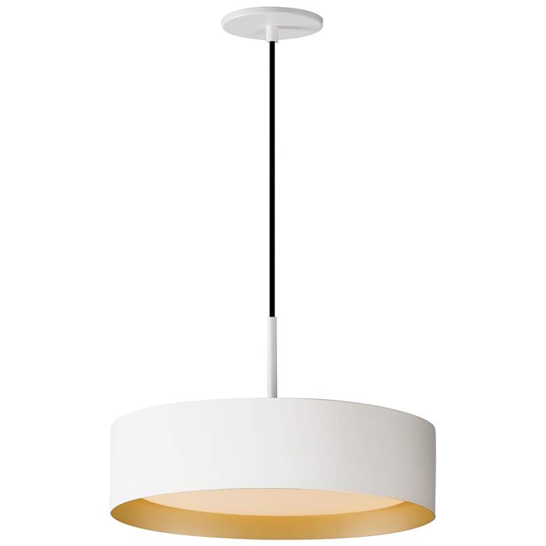 Image 1 ET2 Echo 16" Wide Gold and White Modern Drum LED Pendant Light