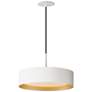 ET2 Echo 16" Wide Gold and White Modern Drum LED Pendant Light