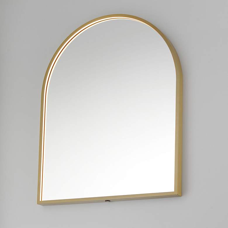 Image 1 ET2 Elisse Gold 24" x 30" Arch Top LED Wall Mirror