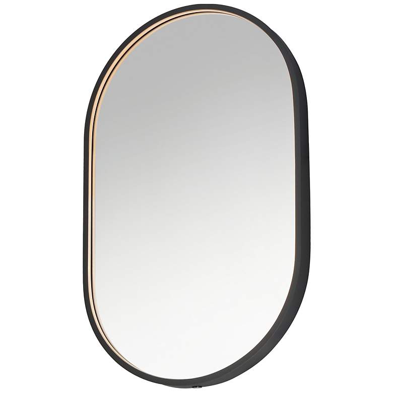 Image 2 ET2 Elisse Oval 20"x32" Black LED Mirror
