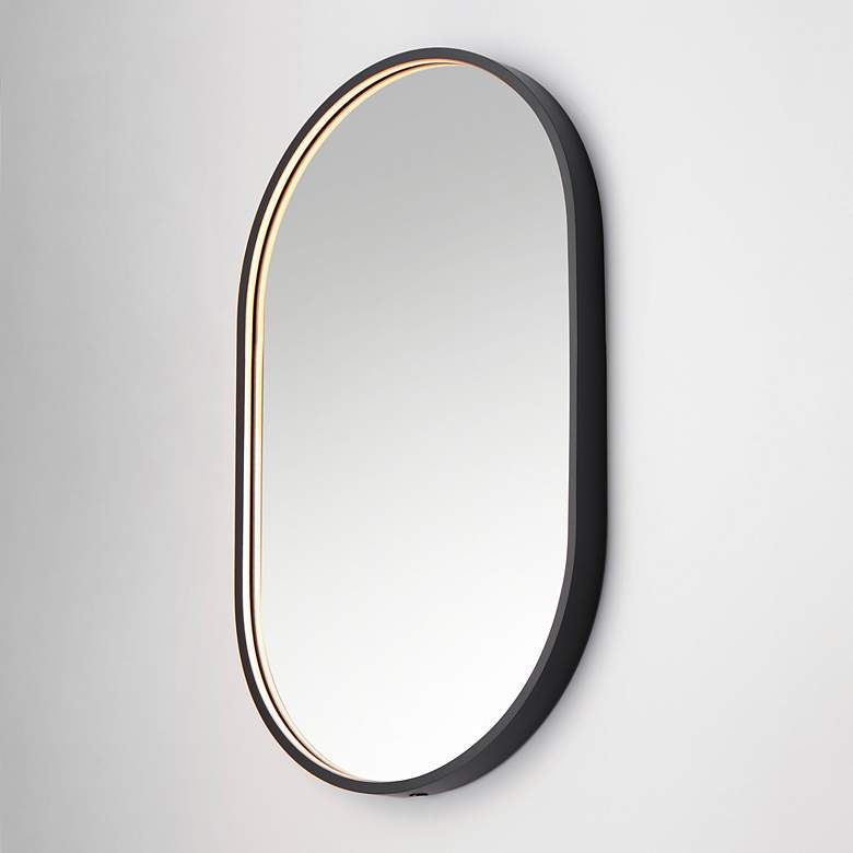 Image 1 ET2 Elisse Oval 20"x32" Black LED Mirror