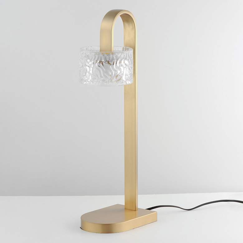 Image 3 ET2 Elysian 22" High Natural Aged Brass 1-Light LED Table Lamp more views