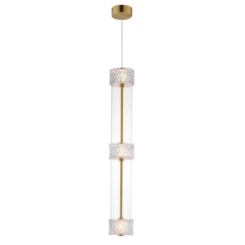 Image 2 ET2 Elysian 41 1/2" Wide Natural Aged Brass 3-Light LED Linear Pendant more views