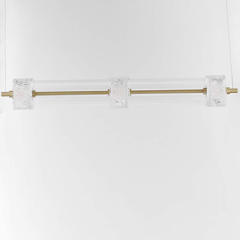 Image 4 ET2 Elysian 41 1/2" Wide Natural Aged Brass 3-Light LED Linear Pendant more views