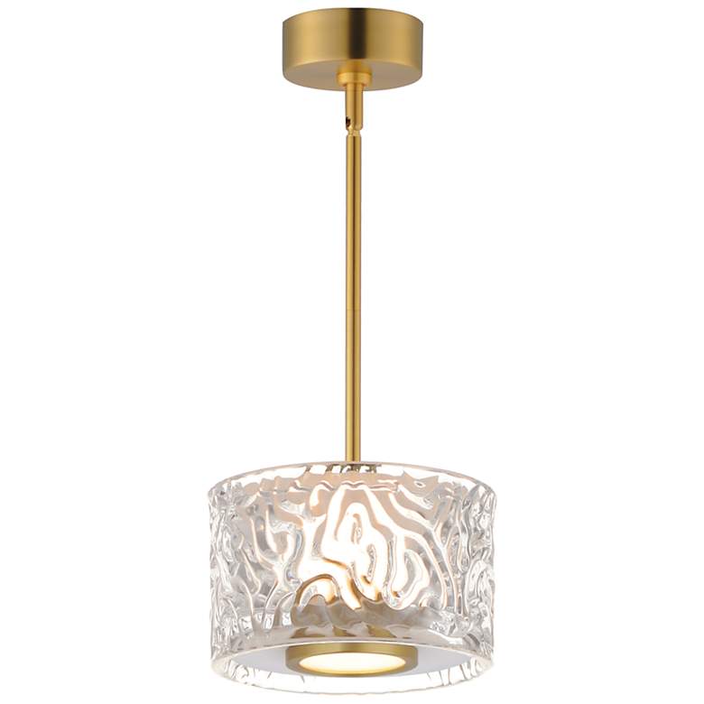 Image 1 ET2 Elysian 5 1/2" Wide Natural Aged Brass 1-Light LED Pendant